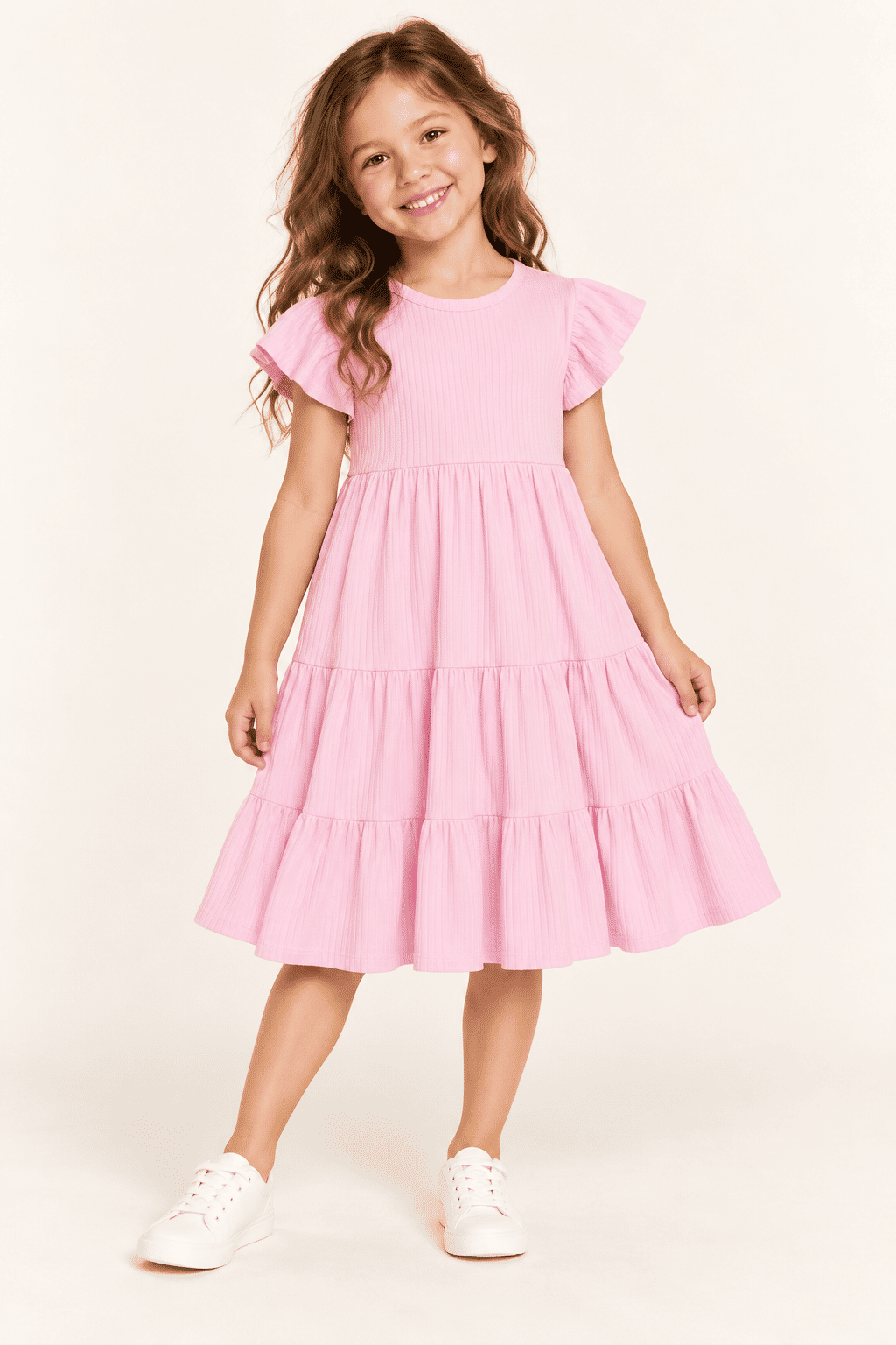 Vestido Infantil em Camadas Manga Curta Lilás Vestido Infantil em Camadas Manga Curta Lilás