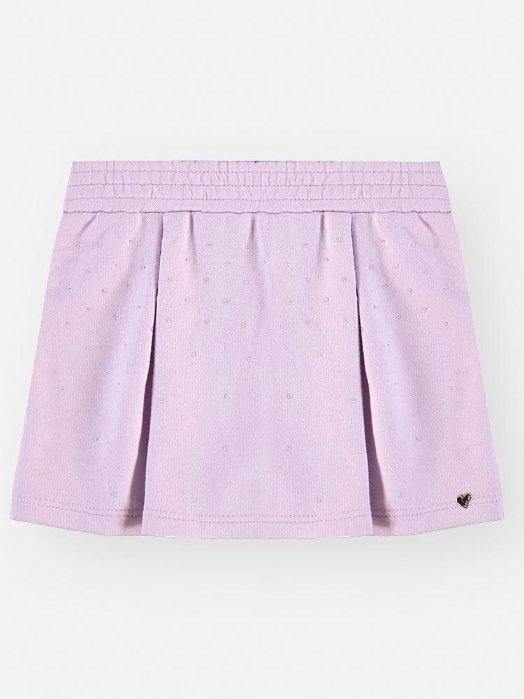 Conjunto Bebê Blusa Borboleta e Short-Saia Lilás com Strass