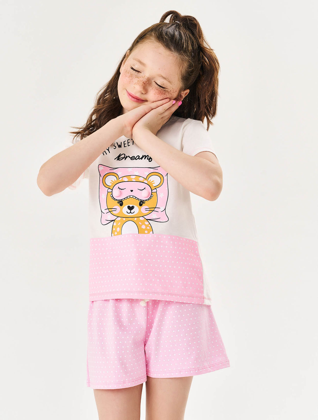 PIJAMA BLUSA E SHORTS NATURAL/RS IOGURTE