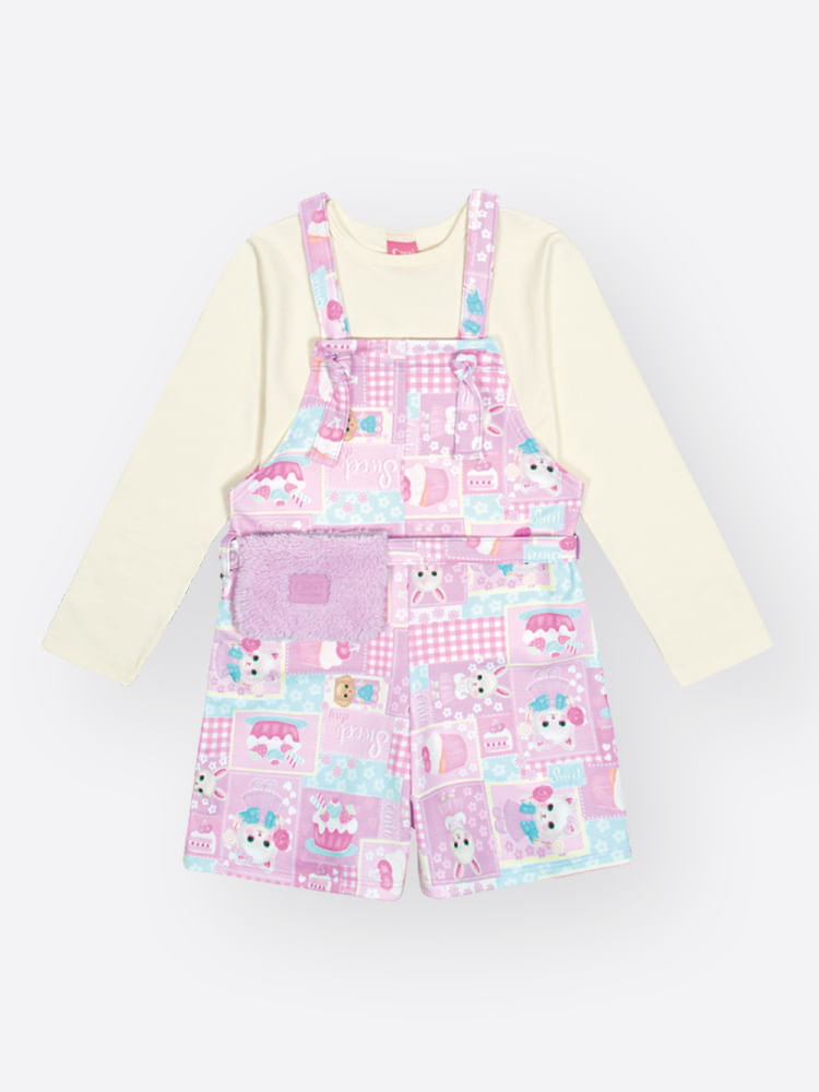 Conjunto Menina Coelha Patchwork Mundo Cinti