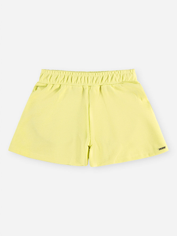 Conjunto Infantil Menina Cropped com Strass e Short Lemon