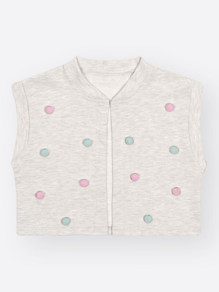 Conjunto Menina com Pompons Coloridos Mescla Mundo Cinti