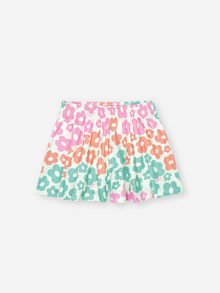 Conjunto Infantil Neon Love com Blusa Boxy e Shorts em New Stretch Floral – Look Menina Verão ROSA BARBIE