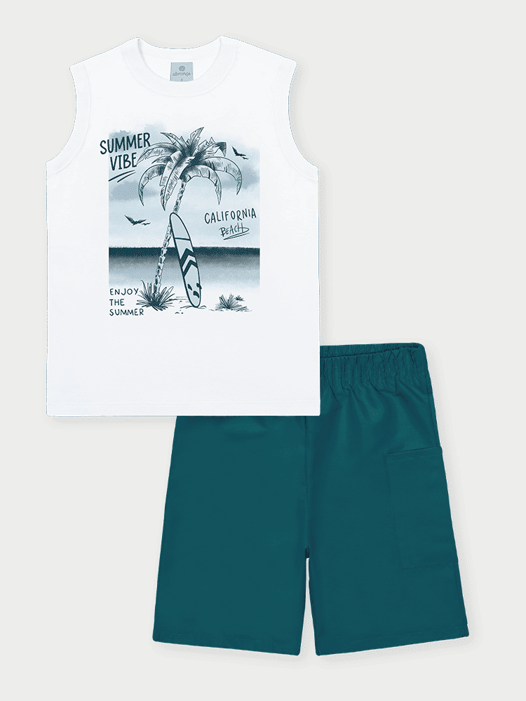 Conjunto Infantil Menino California Branco Abrange