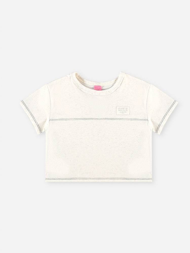 Conjunto Infantil Menina Blusa Boxy e Short com Linho Preto