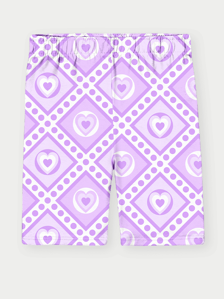 Conjunto Infantil Menina Coração Lilás Abrange