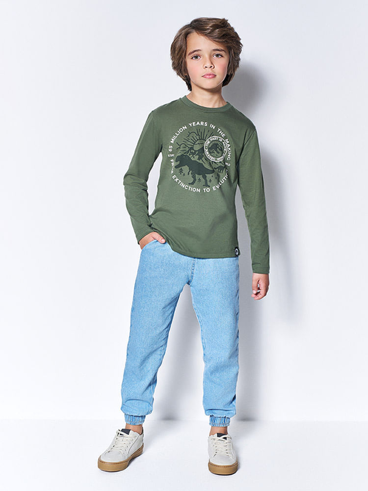 Camiseta Jurassic World Infantil Menino Extinction Kippos
