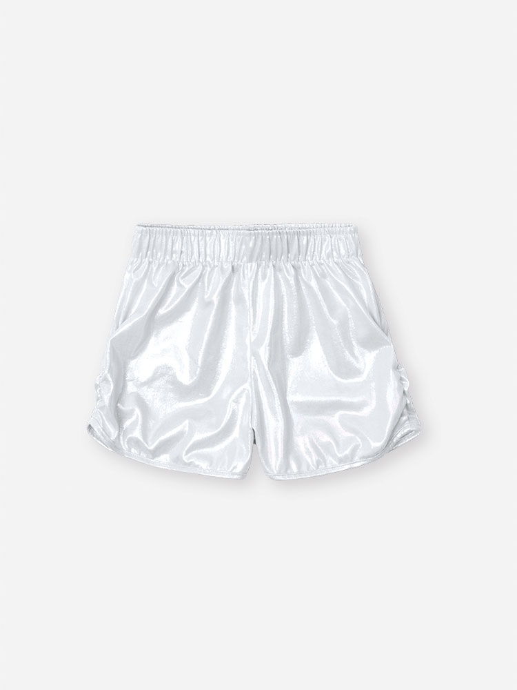 Conjunto Infantil Blusa Ursinho e Shorts Metalizado Branco