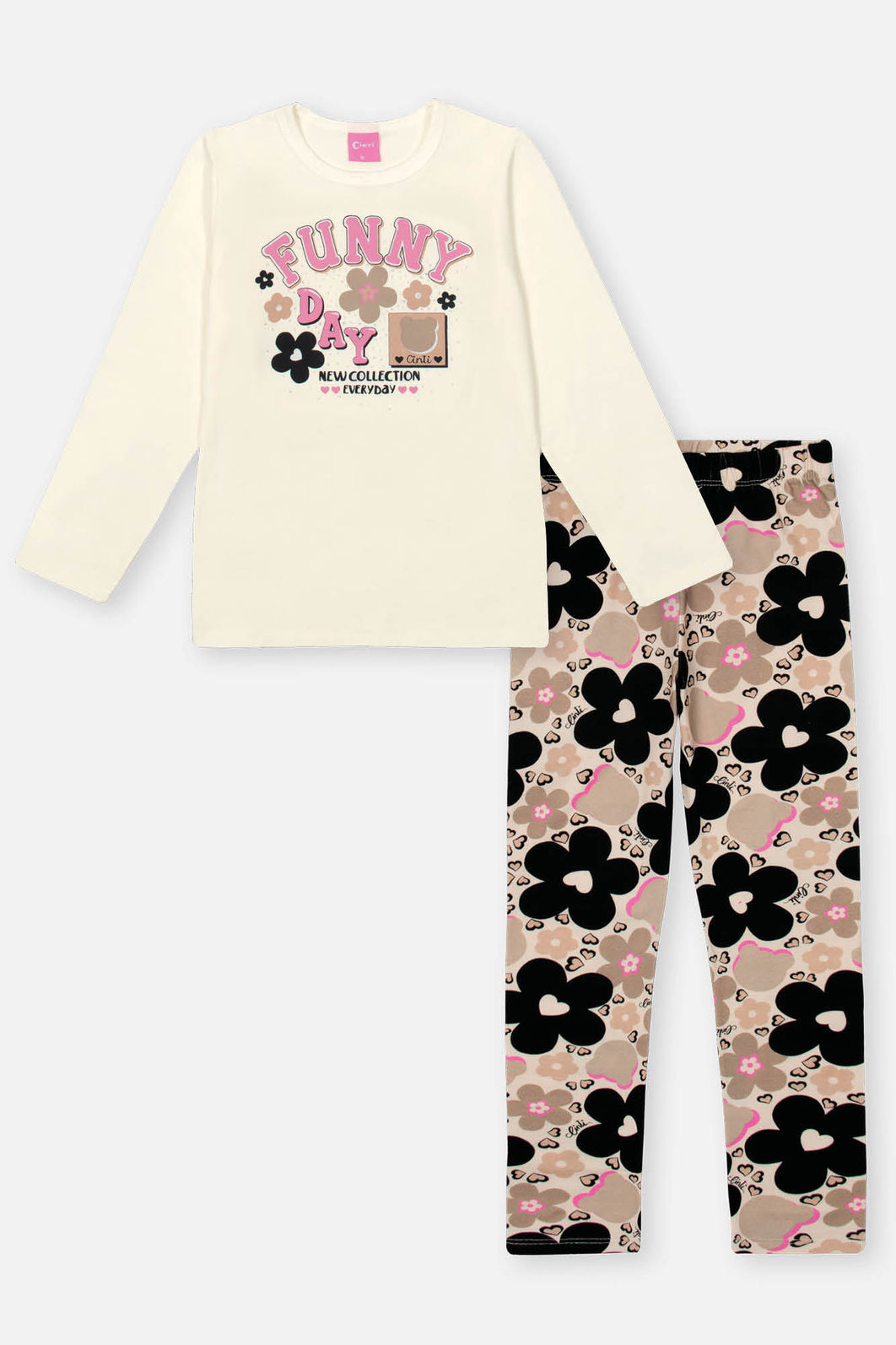 CONJ BLUSA ML E LEGGING NATURAL/BG DUNA