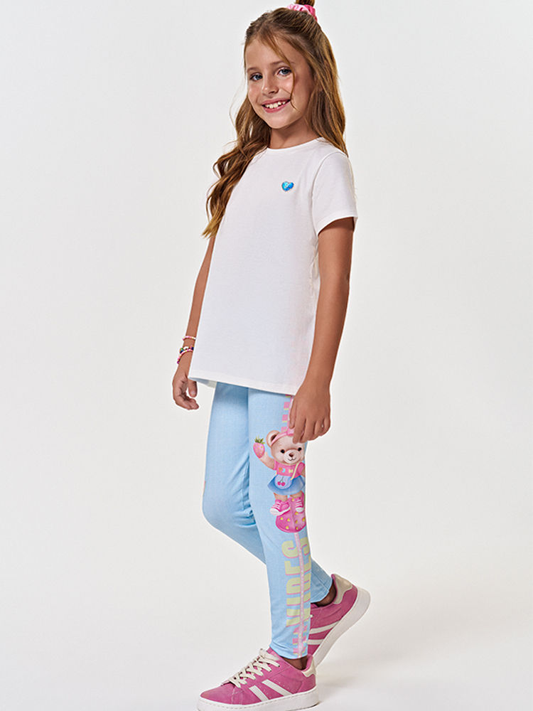 Legging Infantil Ursinhos e Frutinhas Porcelana