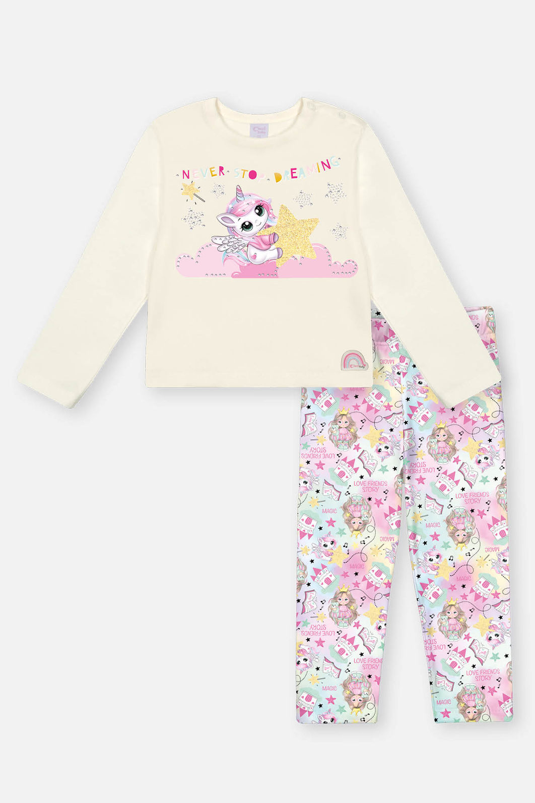 Conjunto Bebê Menina Unicórnio Rosa Mundo Cinti