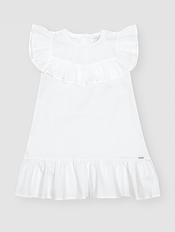 Vestido Bebê Menina Com Laise Branco Mundo Cinti Vestido Bebê Menina Com Laise Branco Mundo Cinti