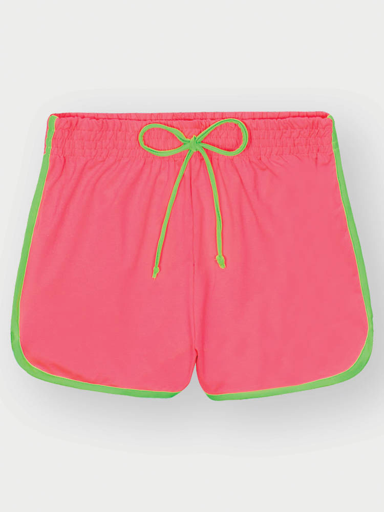 Shorts Menina com Proteção UV Rosa Neon Mundo Cinti