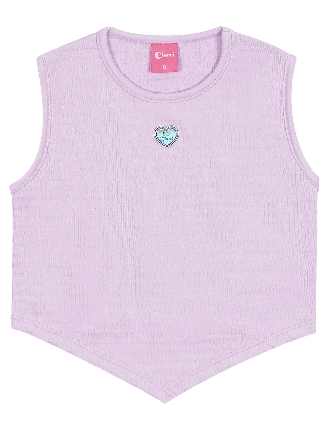 Blusa Cropped Infantil Menina Coração Lilás Cinti Blusa Cropped Infantil Menina Coração Lilás Cinti