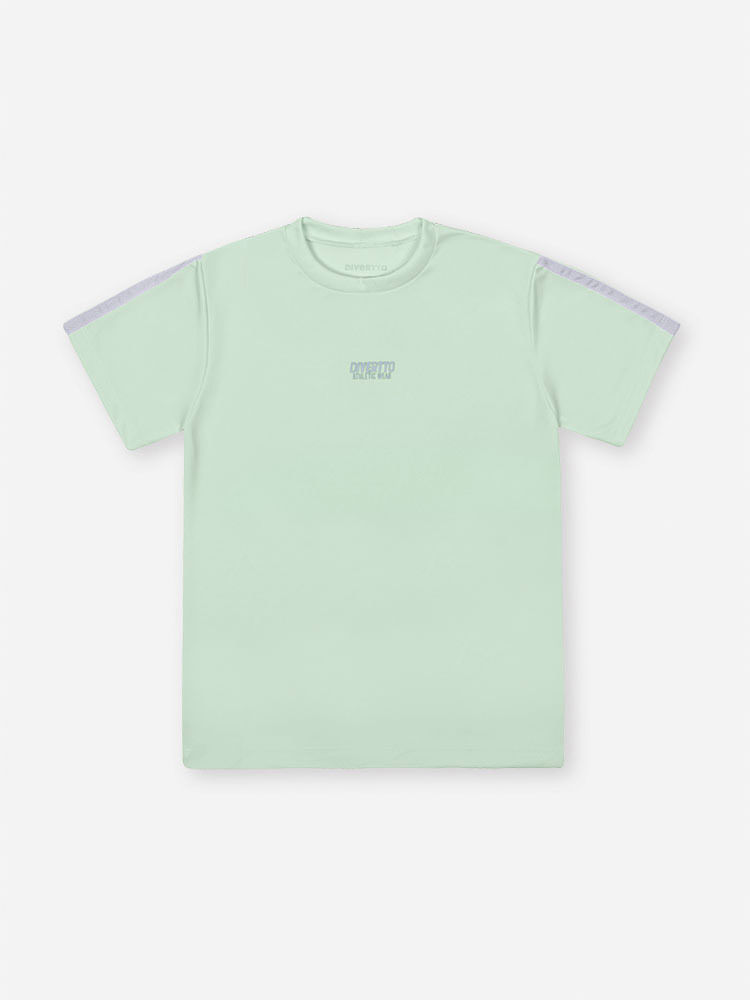 Camiseta Infantil Sportwear Minimalista em Malha Dry Sport VERDE FLUOR GREEN