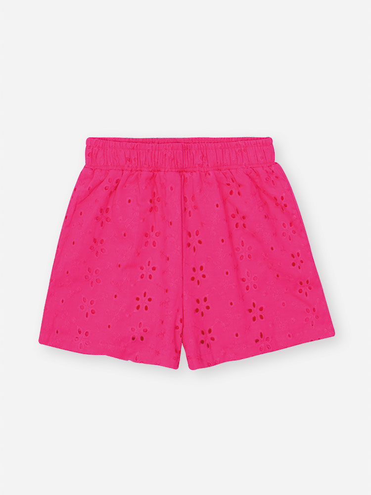 Conjunto Infantil Blusa, Sobreposição e Shorts Laise Rosa