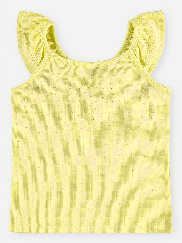 Conjunto Infantil Menina Regata com Strass e Short Clochard Listrado