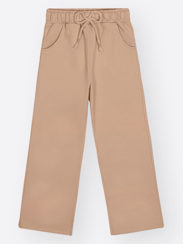 Calça Infantil Wide Leg em Moletom Felpado Quentinha – Inverno Menina Confortável
