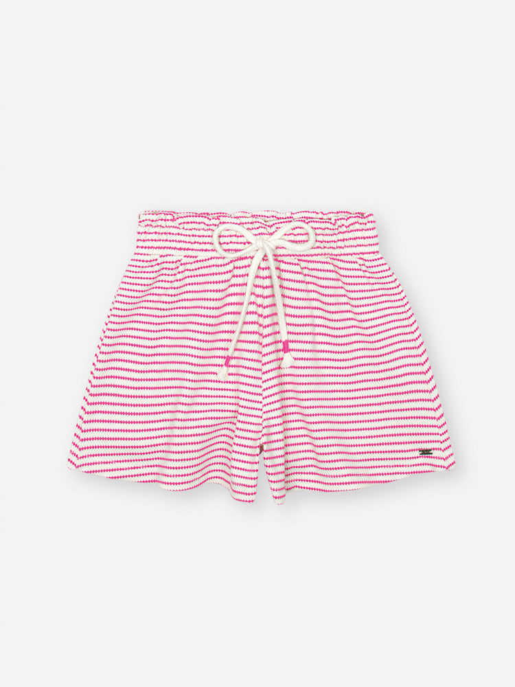 Conjunto Infantil com Regata em Cotton e Shorts Listrado – Look Menina Verão com Bordado Vazado e St NATURAL/RS CRUSH