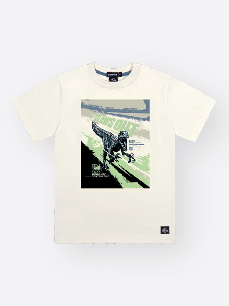 Camiseta Jurassic World Infantil Menino Velociraptor Kippos