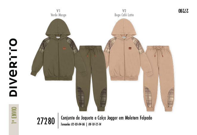 Conjunto Infantil Menino Recortes Xadrez Divertto