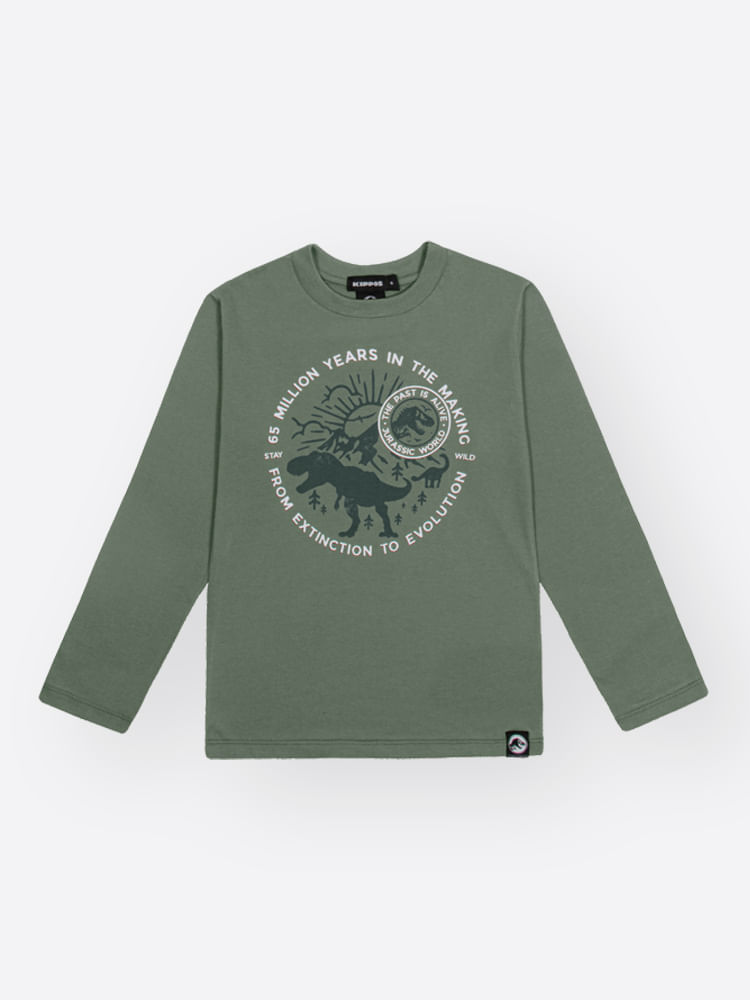 Camiseta Jurassic World Infantil Menino Extinction Kippos