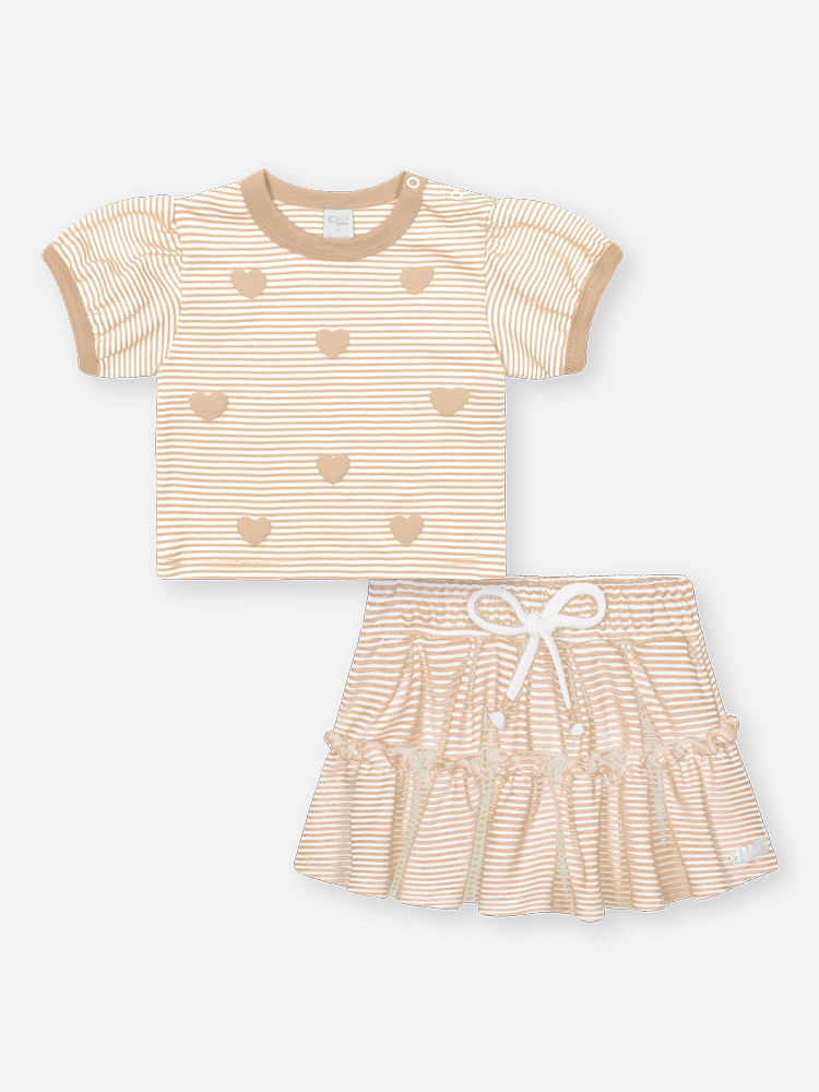 CONJ BLUSA E SAIA/SHORTS BG CAFÉ/BG CAFÉ