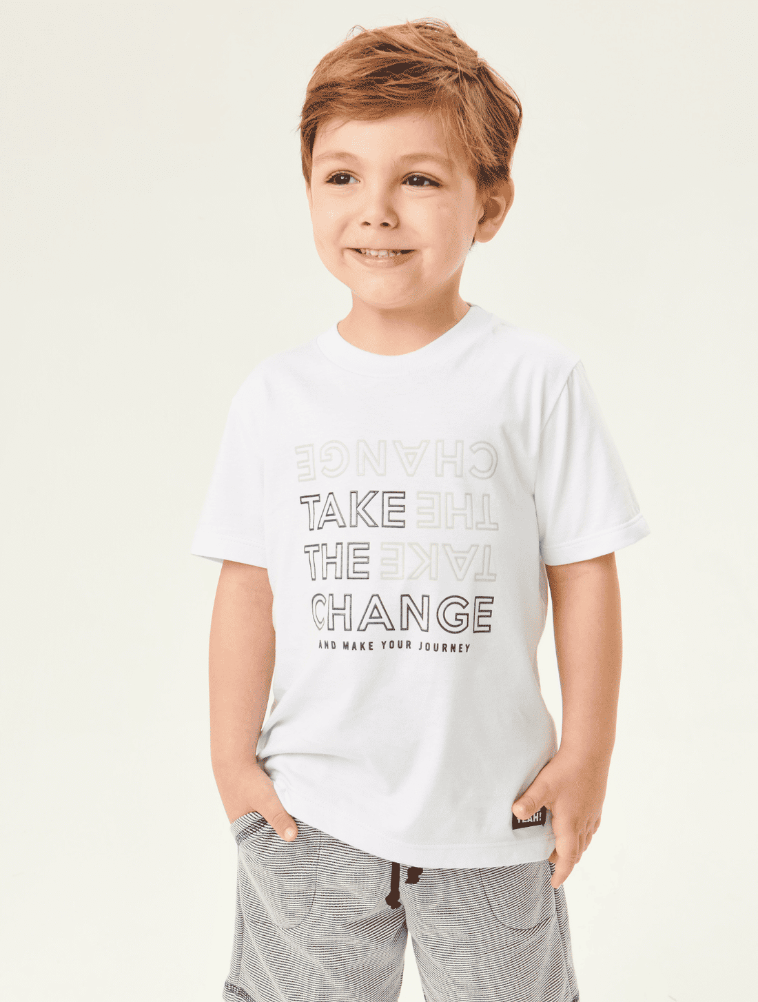 CONJ CAMISETA E BERMUDA BRANCO/DRESS BLUE
