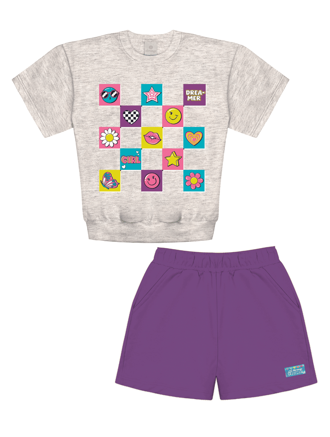 CONJ BLUSA E SHORTS MESC CLA/RX PURPLE