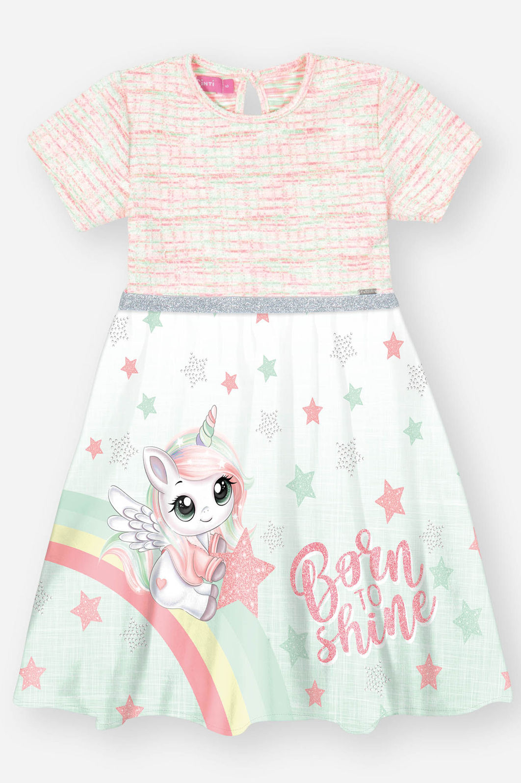 Vestido Infantil Menina Born To Shine Verde Mundo Cinti