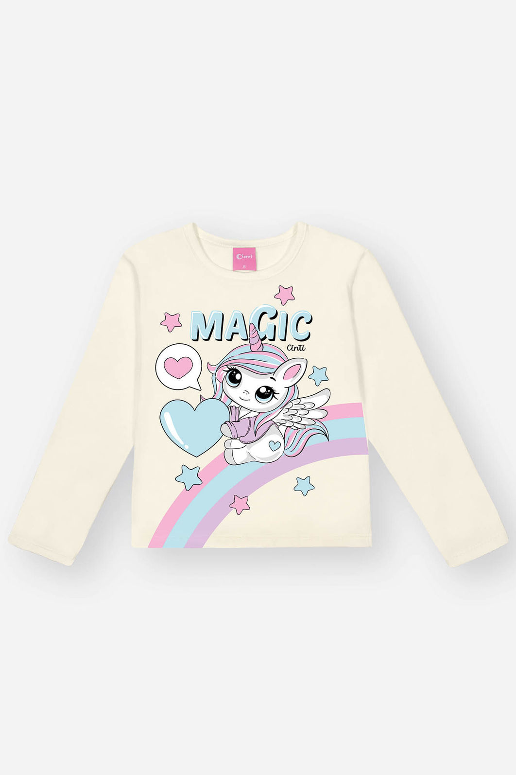 Conjunto Infantil Menina Blusa Magic E Short-Saia Natural Mundo Cinti