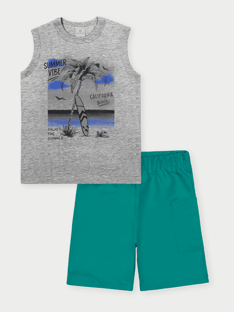 Conjunto Infantil Menino California Cinza Abrange