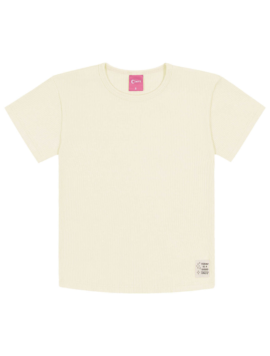 Blusa Básica Infantil Menina Canelado Natural Cinti Blusa Básica Infantil Menina Canelado Natural Cinti
