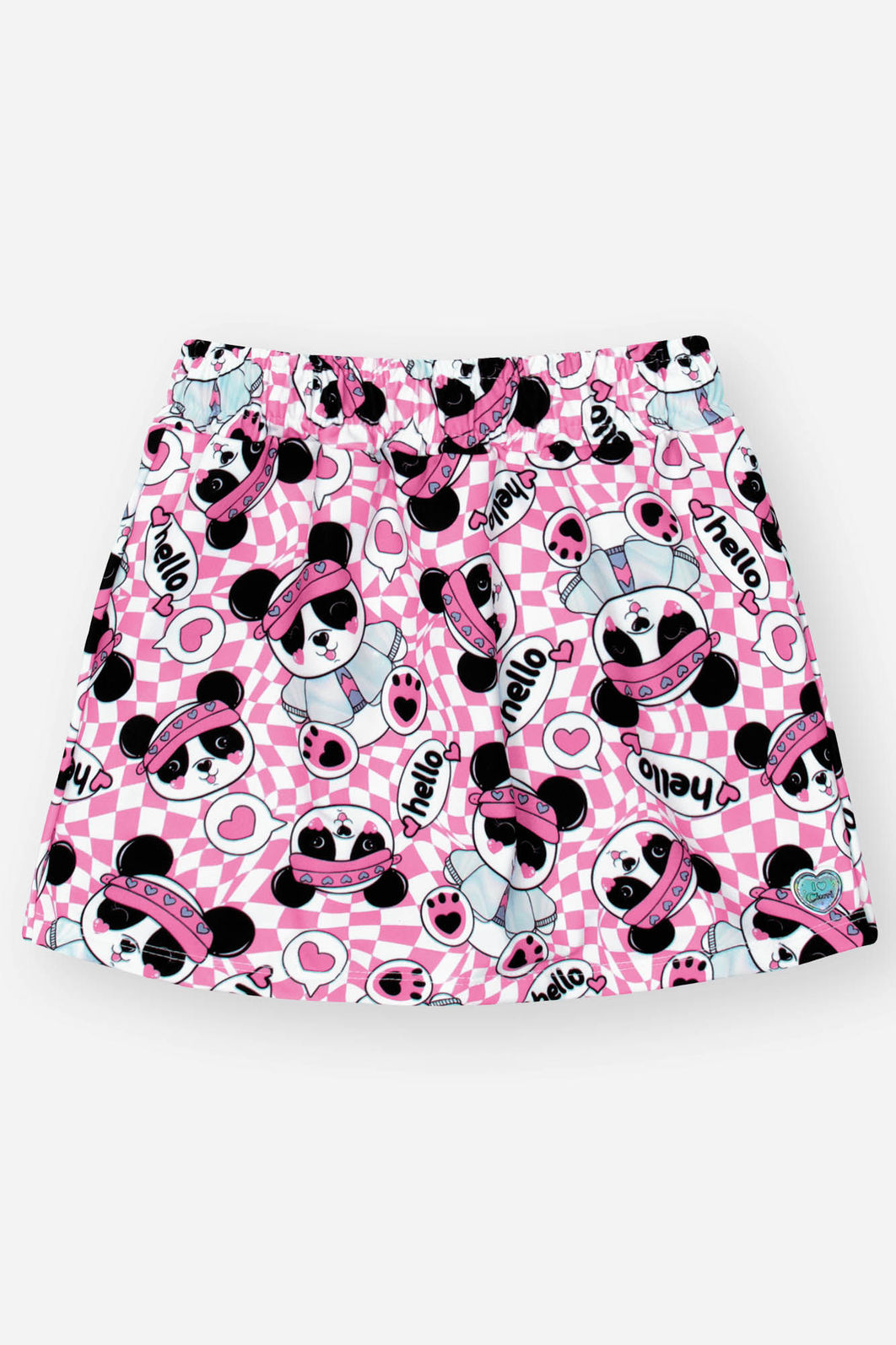 Conjunto Infantil Menina Jaqueta E Short-Saia Panda Rosa Mundo Cinti
