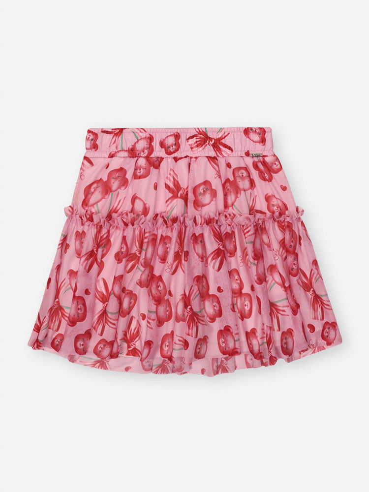 Conjunto Infantil Menina Regata Happy Day e Saia-Shorts