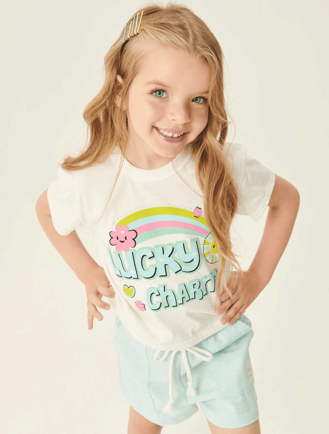 CONJ BLUSA E SHORTS NATURAL/VD MENTOL