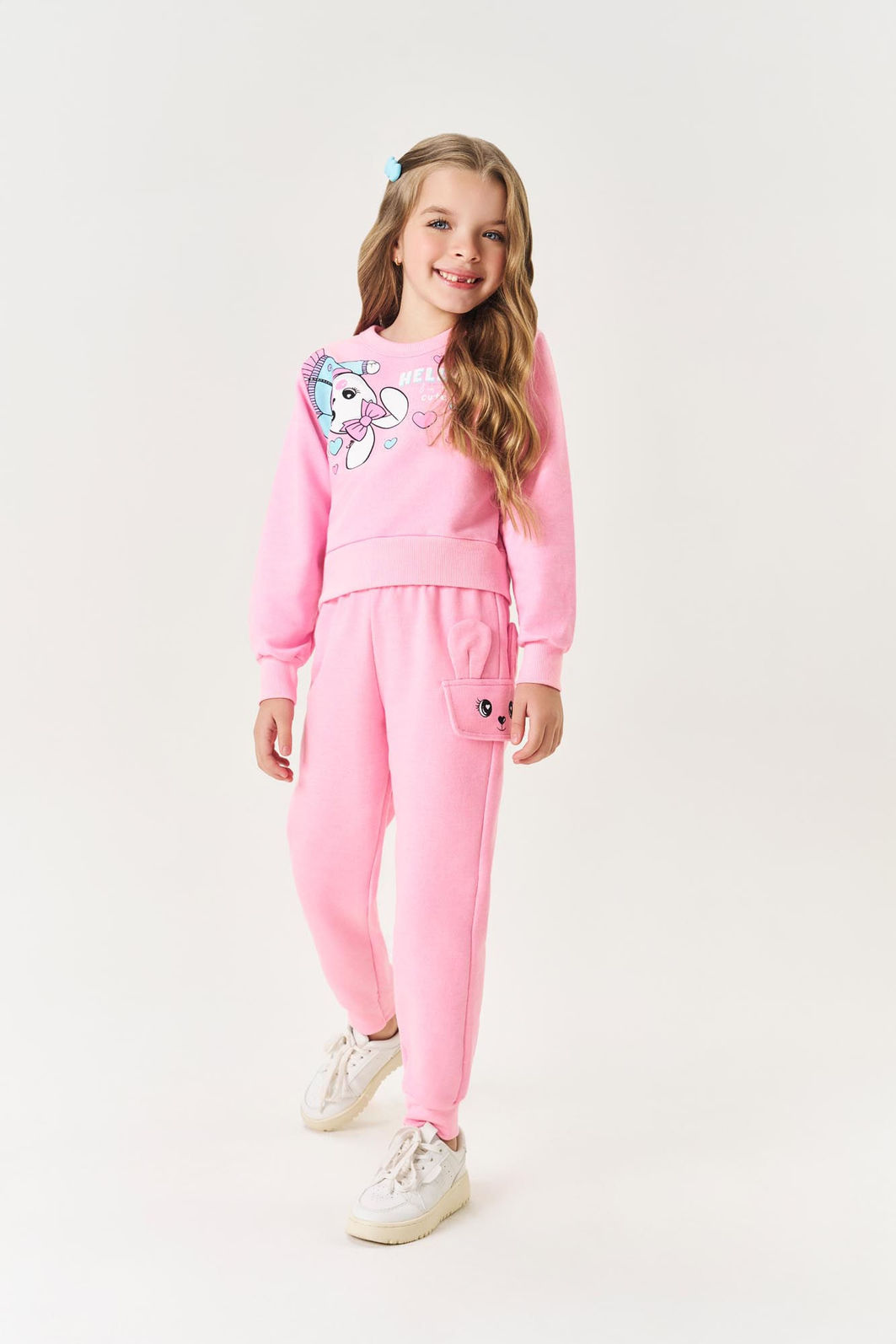 Conjunto Infantil Menina Blusão Hello E Calça Lilás Mundo Cinti Conjunto Infantil Menina Blusão Hello E Calça Lilás Mundo Cinti