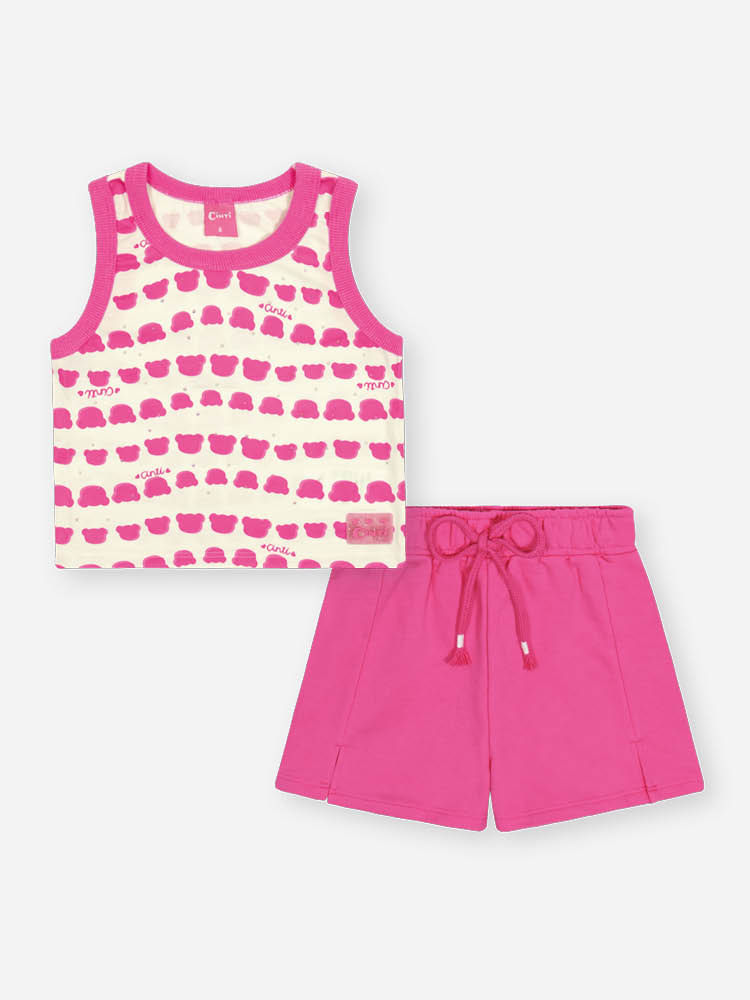 Conjunto Infantil Menina Rostinho Ursinhos Mundo Cinti