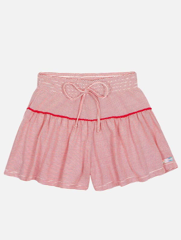 Conjunto Infantil Menina Tutti-Frutti Blusa E Short Listras Vermelho Mundo Cinti