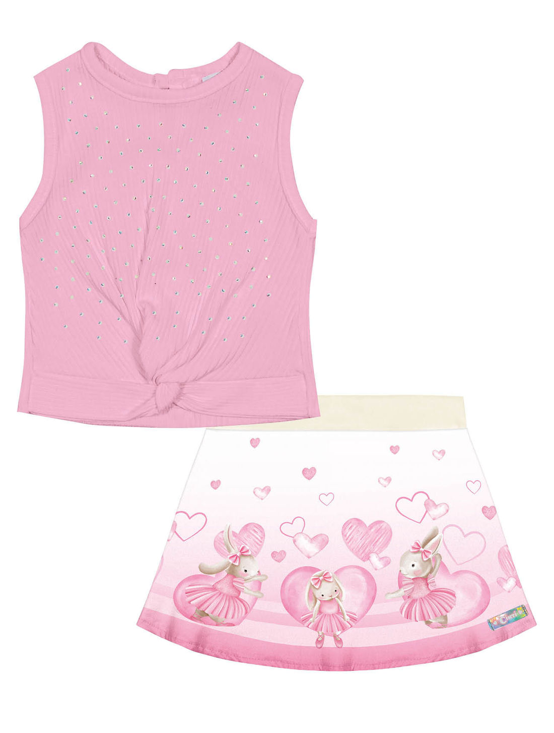 CONJ BLUSA E SAIA/SHORTS RS IOGURTE/RS BARBIE