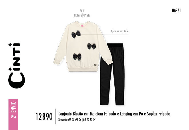 Conjunto Infantil Menina Laços de Tule Mundo Cinti Conjunto Infantil Menina Laços de Tule Mundo Cinti