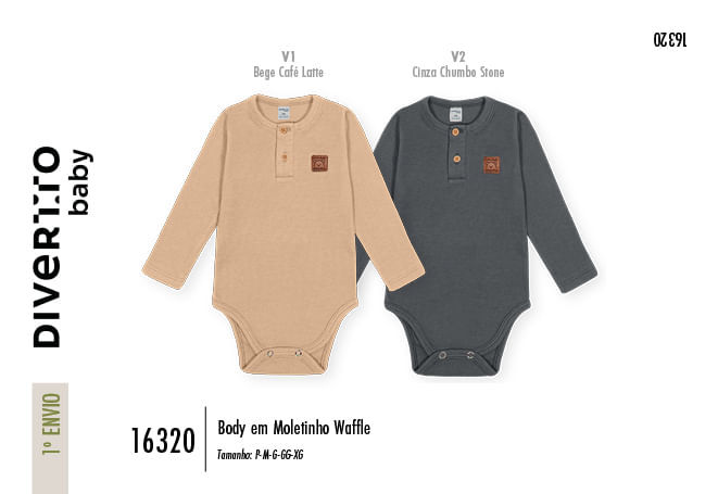 Body Bebê Menino Waffle Divertto Body Bebê Menino Waffle Divertto