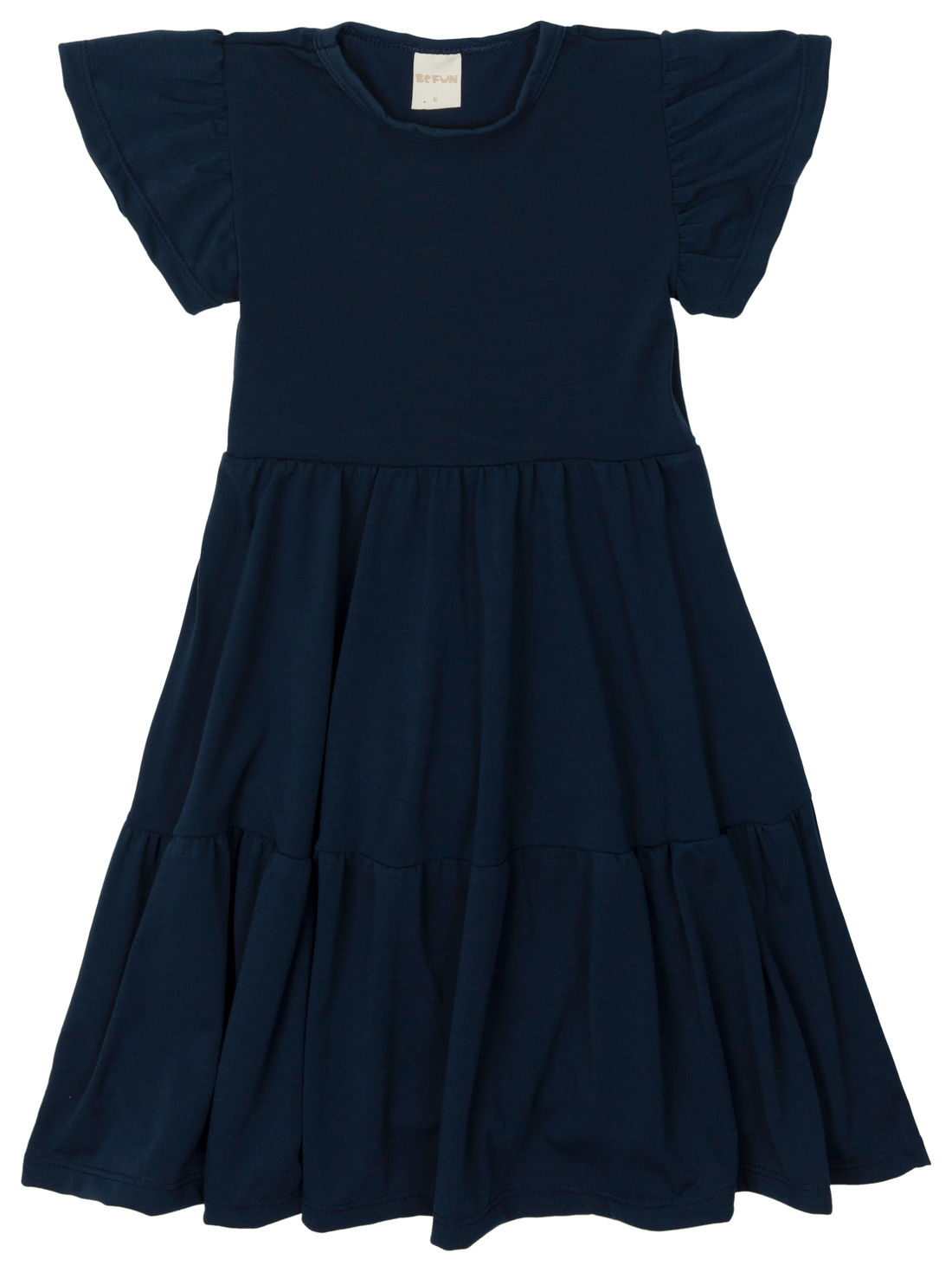 Vestido Infantil em Camadas Manga Curta Marinho Vestido Infantil em Camadas Manga Curta Marinho