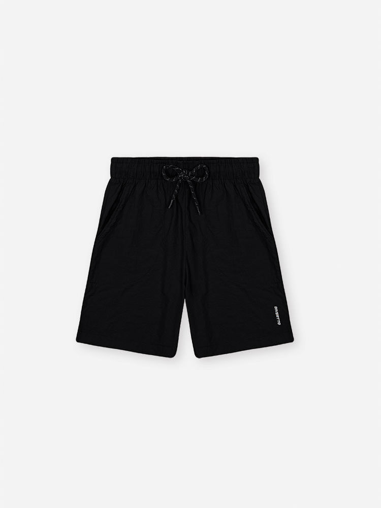 Conjunto Infantil Sportwear Refletivo com Camiseta Dry Sport e Bermuda em Nylon Techno Touch BRANCO/PRETO