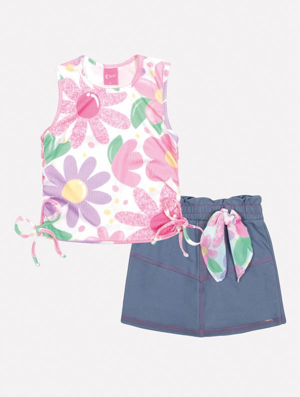 CONJ BLUSA E SHORTS/SAIA RS CINTI/AZ JEANS ME