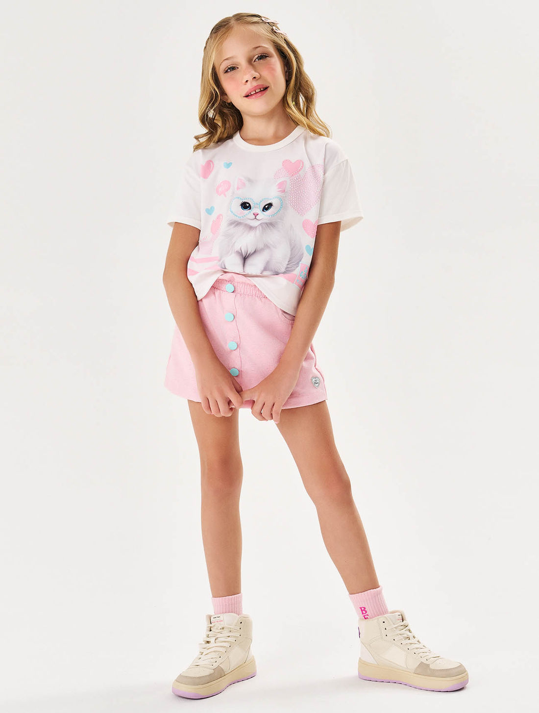 CONJ BLUSA E SHORTS/SAIA NATURAL/RS IOGURTE