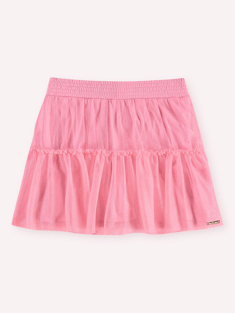Conjunto Infantil Menina Regata com Strass e Saia-Short Barbie
