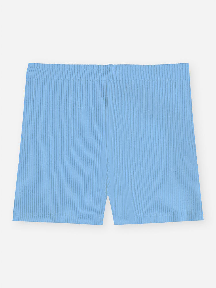 Short Infantil Menina em Canelado Glow Básico Azul