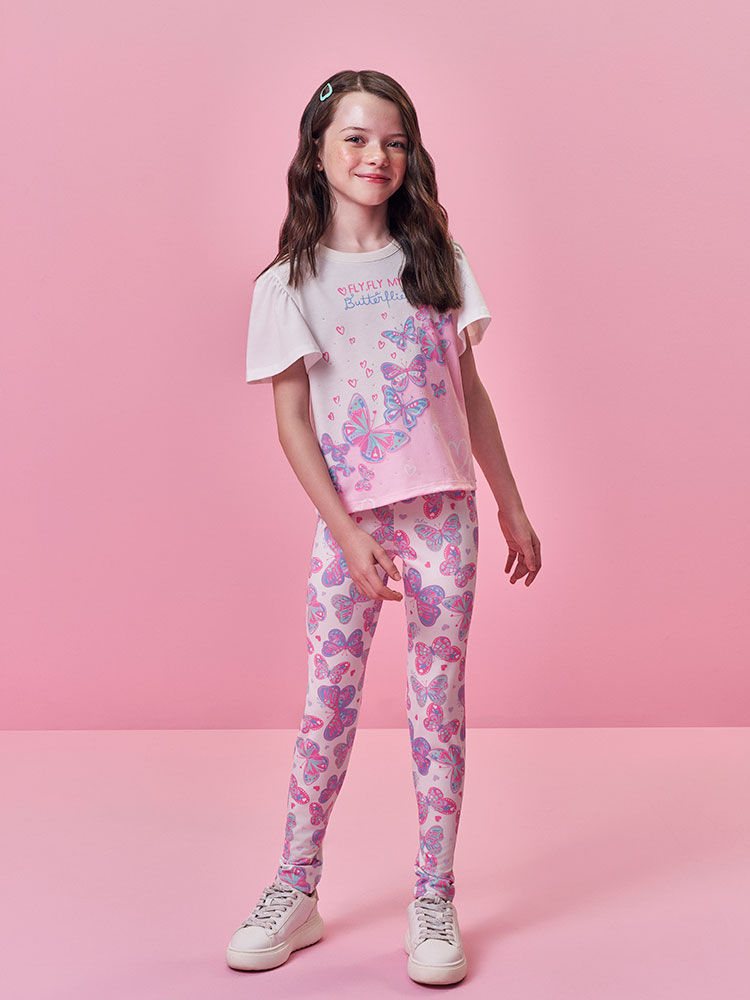 Blusa Infantil Menina Borboletas com Strass