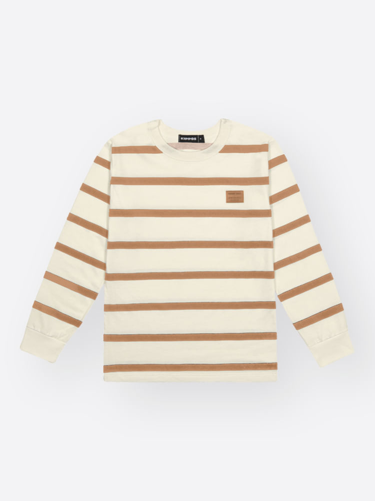 Camiseta Infantil Listrada Manga Longa – Básico Estiloso para Look de Inverno Confortável